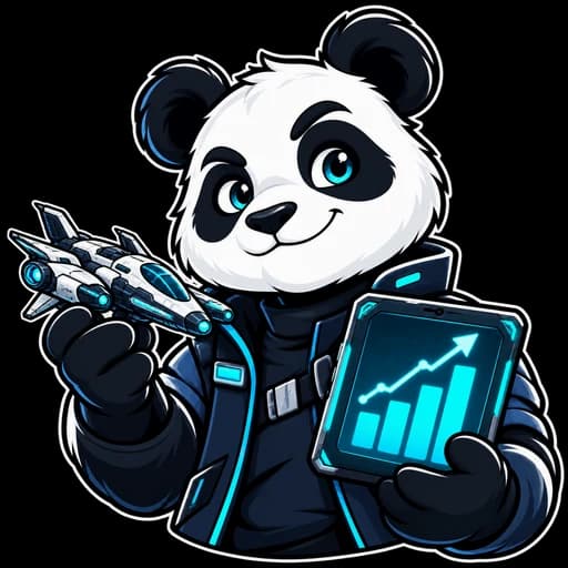 WCFAT Analyst panda holding a spaceship and analytics tablet